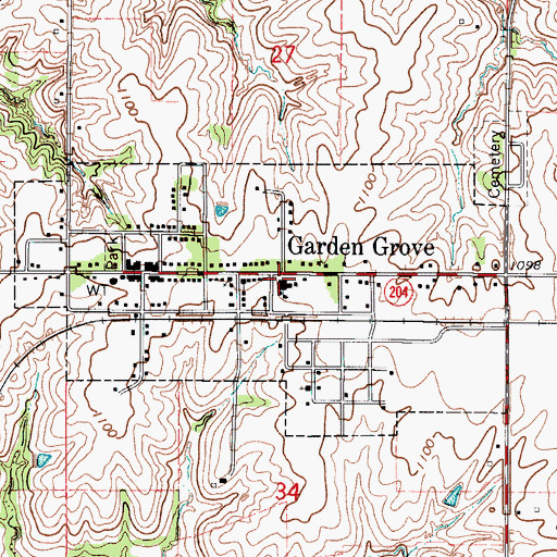 Topographic Map of Mormon Trail Junior / Senior High School, IA