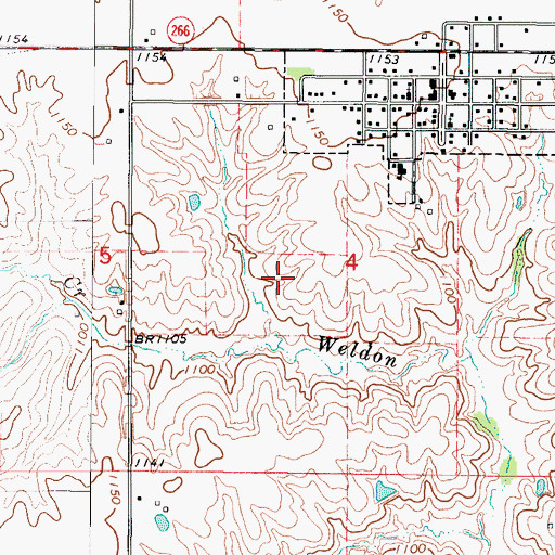 Topographic Map of Kline Cemetery, IA