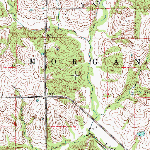 Topographic Map of Union Cemetery, IA