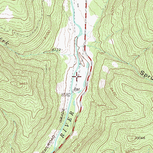 Topographic Map of Rico Ball Park, CO