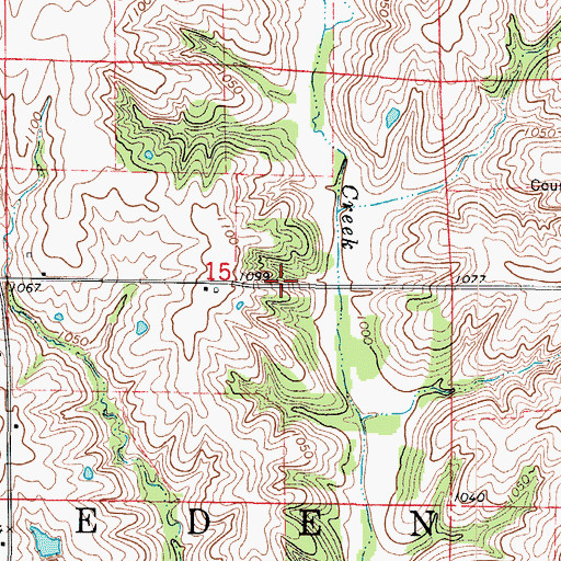 Topographic Map of Hatfield Cemetery, IA