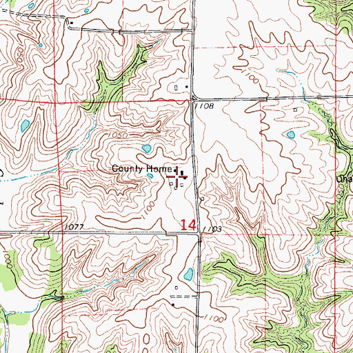 Topographic Map of County Home Cemetery, IA