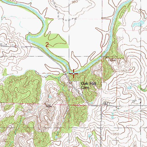 Topographic Map of Old Funk Cemetery, IA