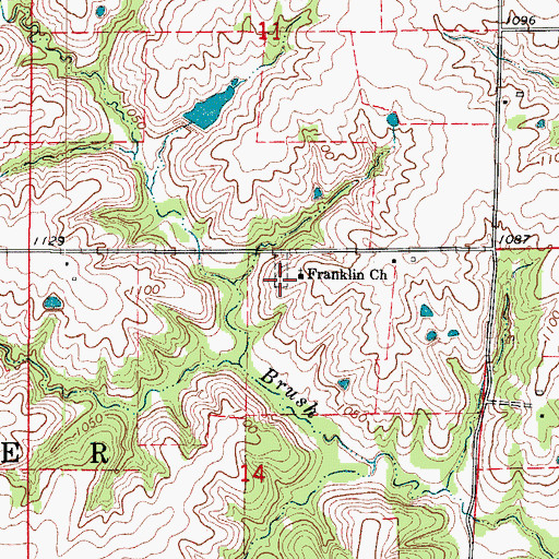 Topographic Map of Franklin Cemetery, IA