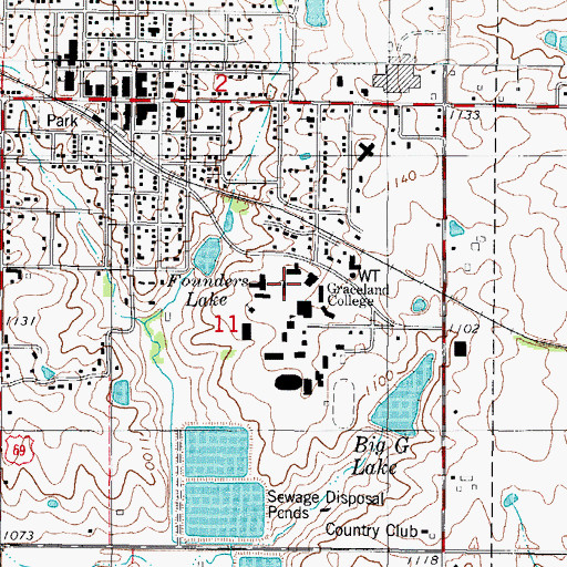 Topographic Map of Walker Residence hall, IA