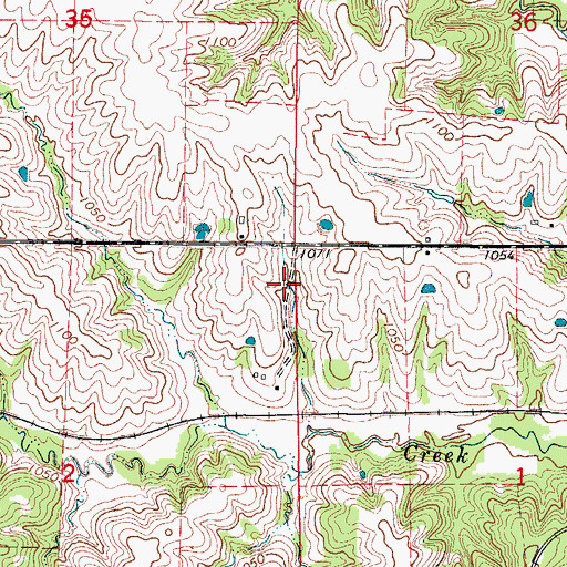 Topographic Map of Kobville Park, IA