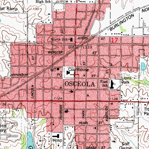 Topographic Map of Siemens Ball Park, IA