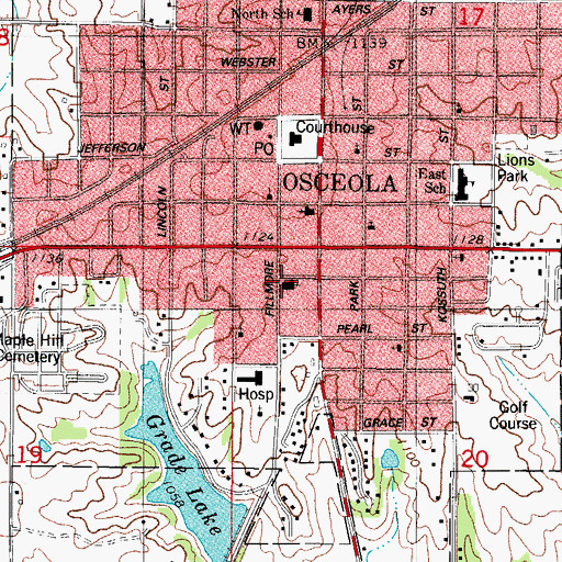Topographic Map of United Methodist Church, IA