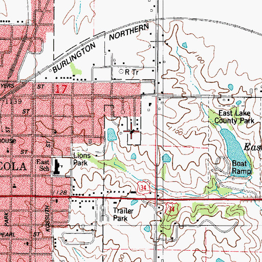 Topographic Map of Immanual Lutheran Church, IA