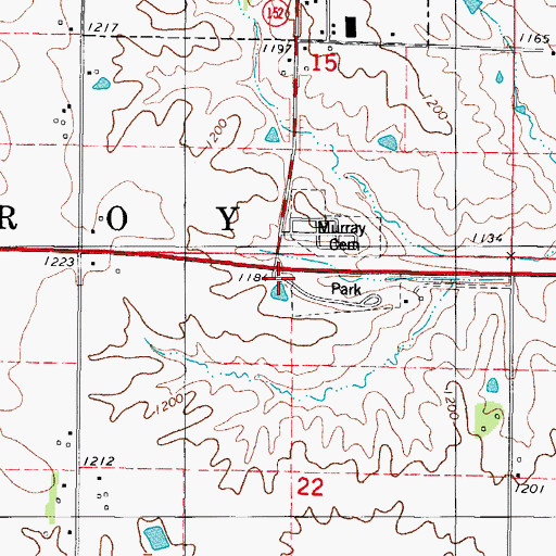 Topographic Map of Murray Roadside Rest Area, IA