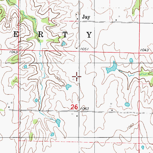 Topographic Map of Middleport Post Office (historical), IA