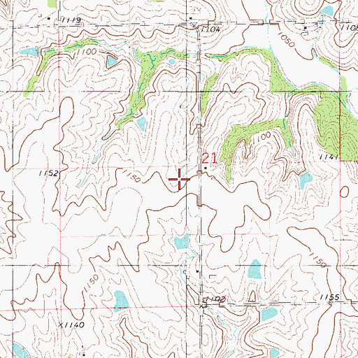 Topographic Map of Freehold Post Office (historical), IA