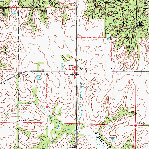 Topographic Map of Bartlettville Post Office (historical), IA