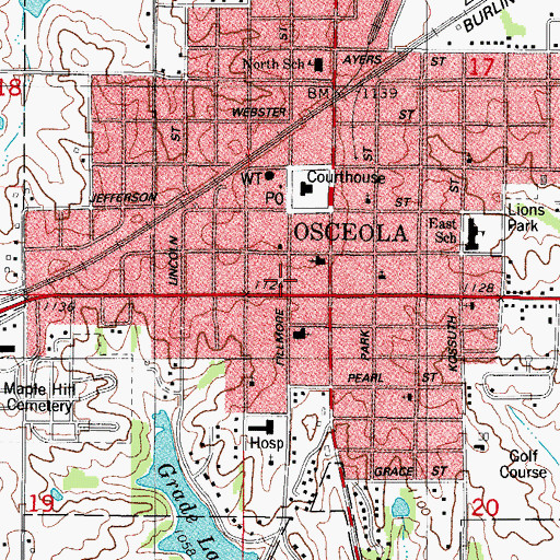 Topographic Map of First Presbyterian Church, IA