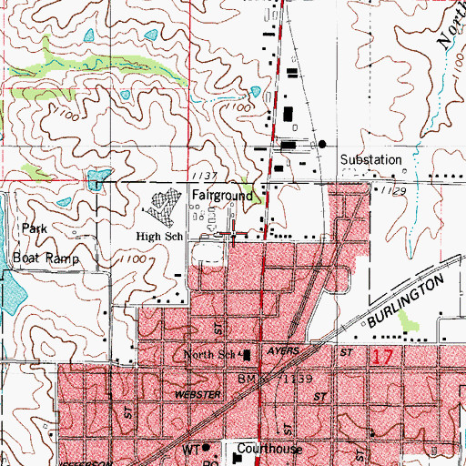 Topographic Map of Assembly of God Church, IA