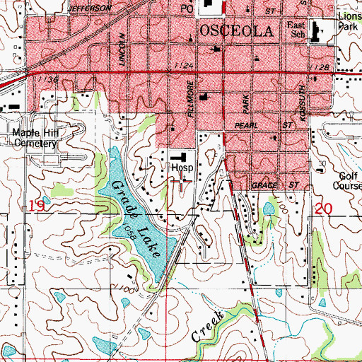 Topographic Map of First Baptist Church, IA