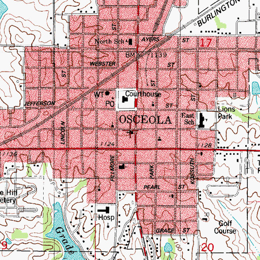 Topographic Map of Christian Church, IA