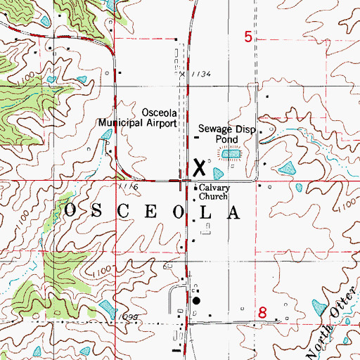Topographic Map of Osceola Seventh Day Adventist Church, IA