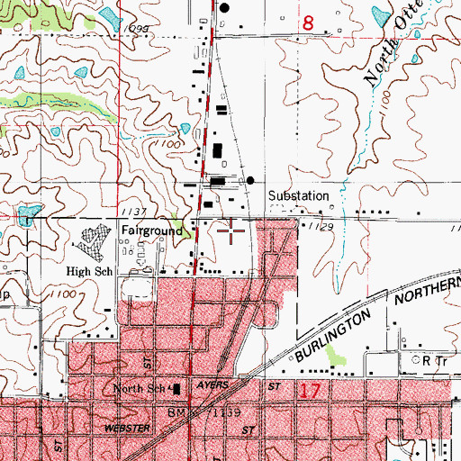 Topographic Map of Osceola Police Department, IA