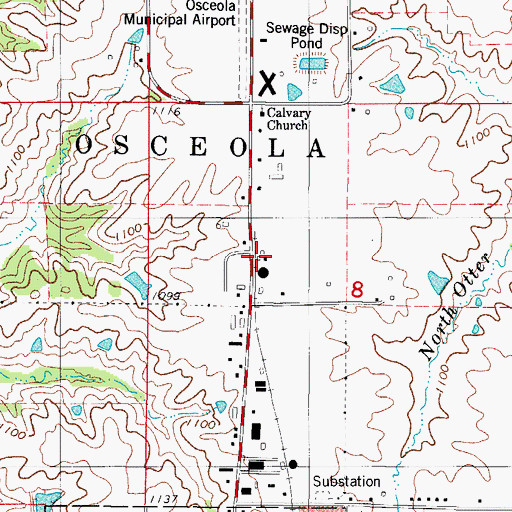 Topographic Map of Wilkins North Elevator, IA