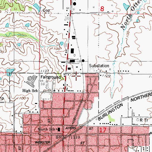 Topographic Map of Clarke County Sheriff's Office, IA