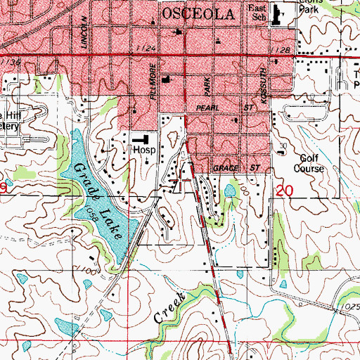 Topographic Map of Clarke County Historical Museum, IA