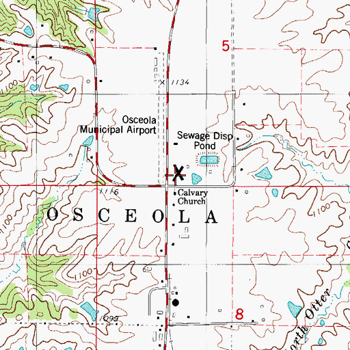 Topographic Map of Osceola Nursing and Rehabilitation Center, IA