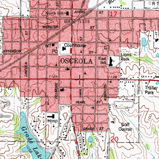 Topographic Map of Spencer Foot and Ankle Clinic, IA