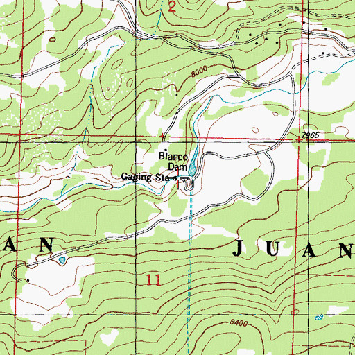 Topographic Map of Blanco Dam, CO