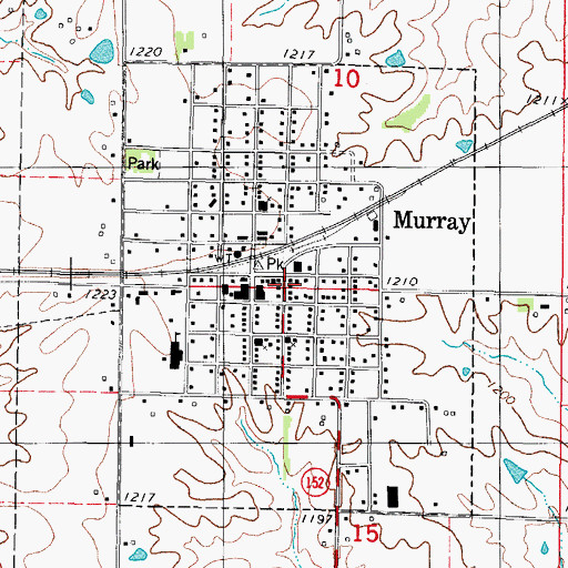 Topographic Map of Murray Post Office, IA