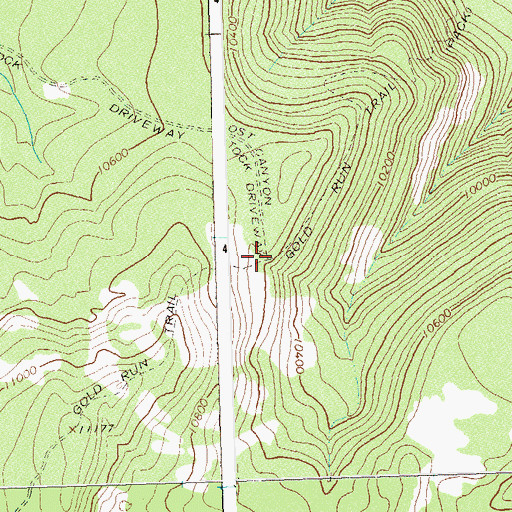 Topographic Map of Gold Run Trailhead, CO