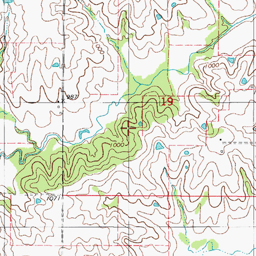 Topographic Map of Twyford Cemetery, IA