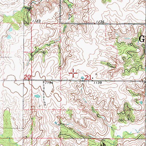 Topographic Map of Ellis Cemetery, IA
