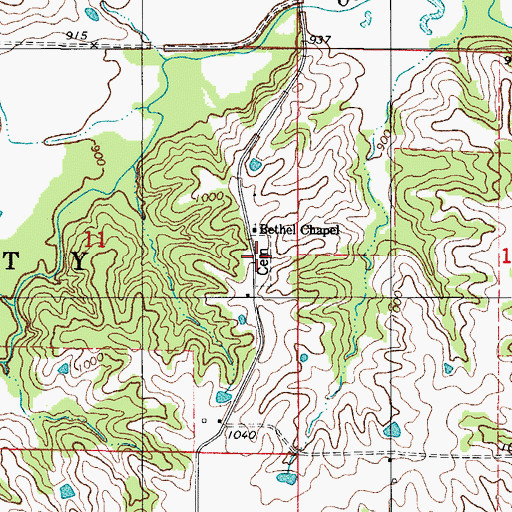 Topographic Map of Bethel Chapel Cemetery, IA