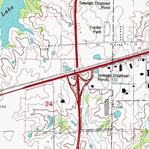 Topographic Map of Interchange 33, IA