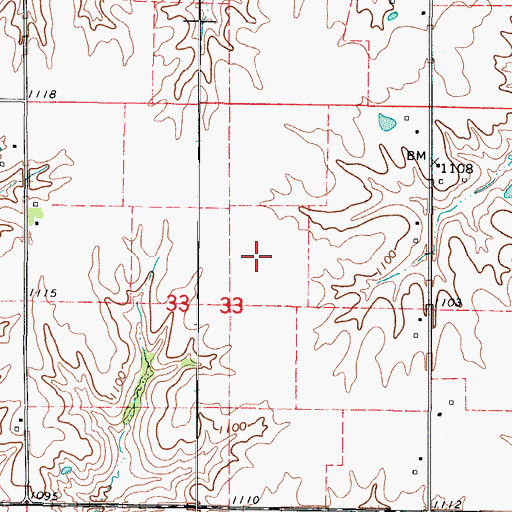 Topographic Map of Blair Cemetery, IA