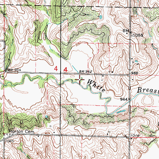 Topographic Map of Clarke Cemetery, IA