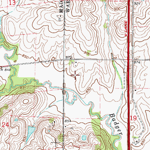 Topographic Map of Great Western Trail, IA