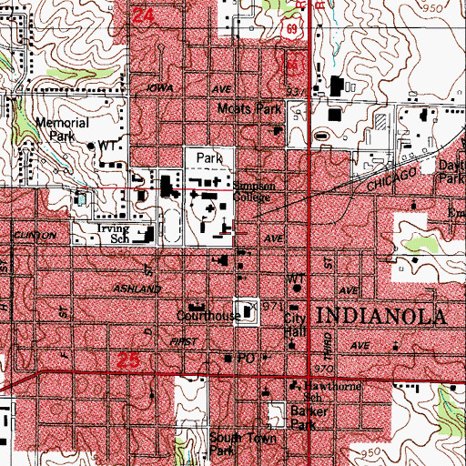 Topographic Map of Physical Plant, IA