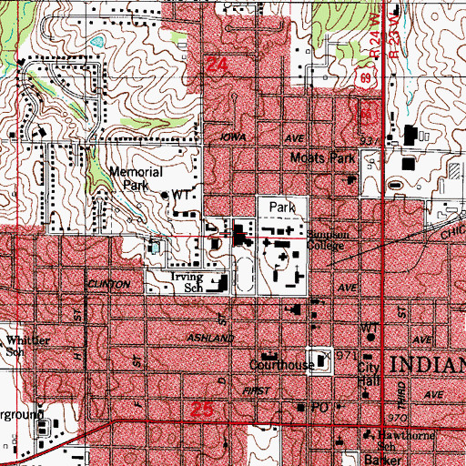 Topographic Map of Cowles Center, IA