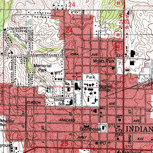 Topographic Map of Brenton Student Center and Book Store, IA