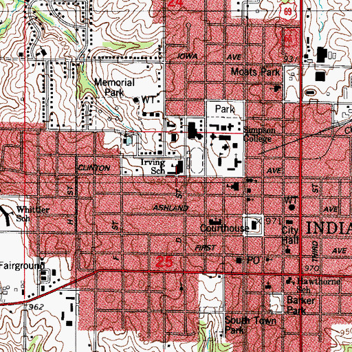 Topographic Map of Hamilton House, IA