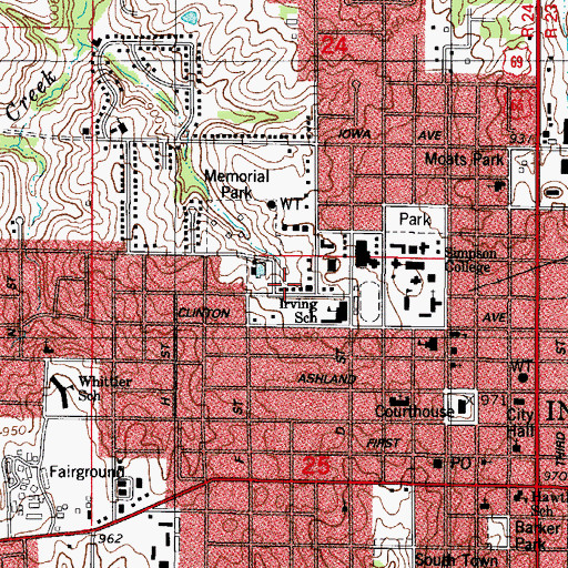 Topographic Map of Detroit House, IA