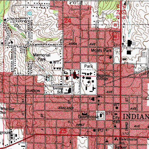 Topographic Map of Hopper Gymnasium, IA