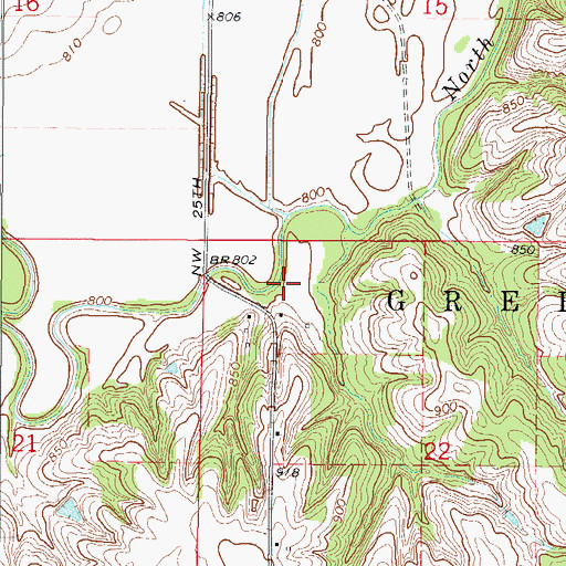 Topographic Map of Wilson Woods, IA