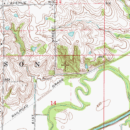 Topographic Map of Zo-el Annett Woods State Area, IA
