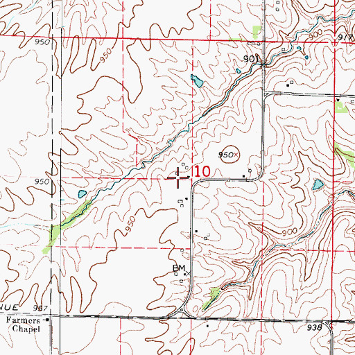 Topographic Map of Sutton Post Office (historical), IA