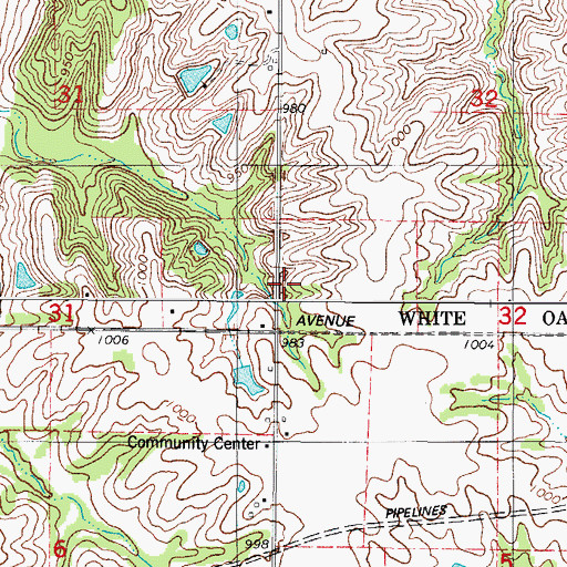 Topographic Map of Medford Post Office (historical), IA