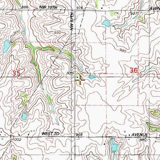 Topographic Map of Oswego Post Office (historical), IA