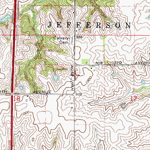 Topographic Map of Montpelier Post Office (historical), IA